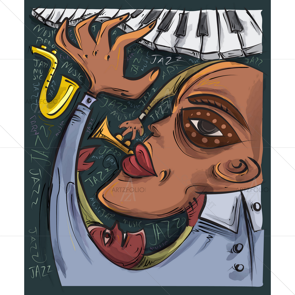Abstract Jazz Music D2 — custom-size art design 5010475