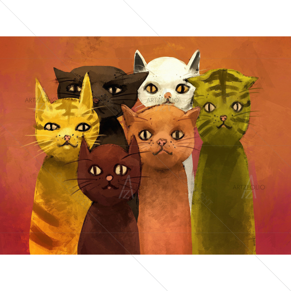 Colorful Cats — custom-size art design 5010521
