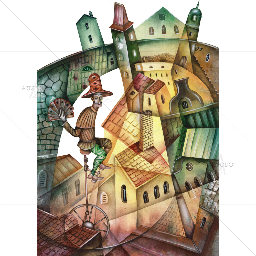 Street view of Prague — custom-size art design 5010525