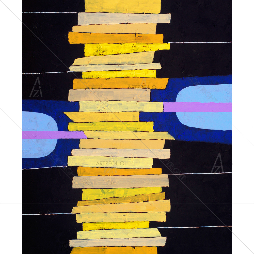 Stacked Yellow Abstract — custom-size art design 5010545