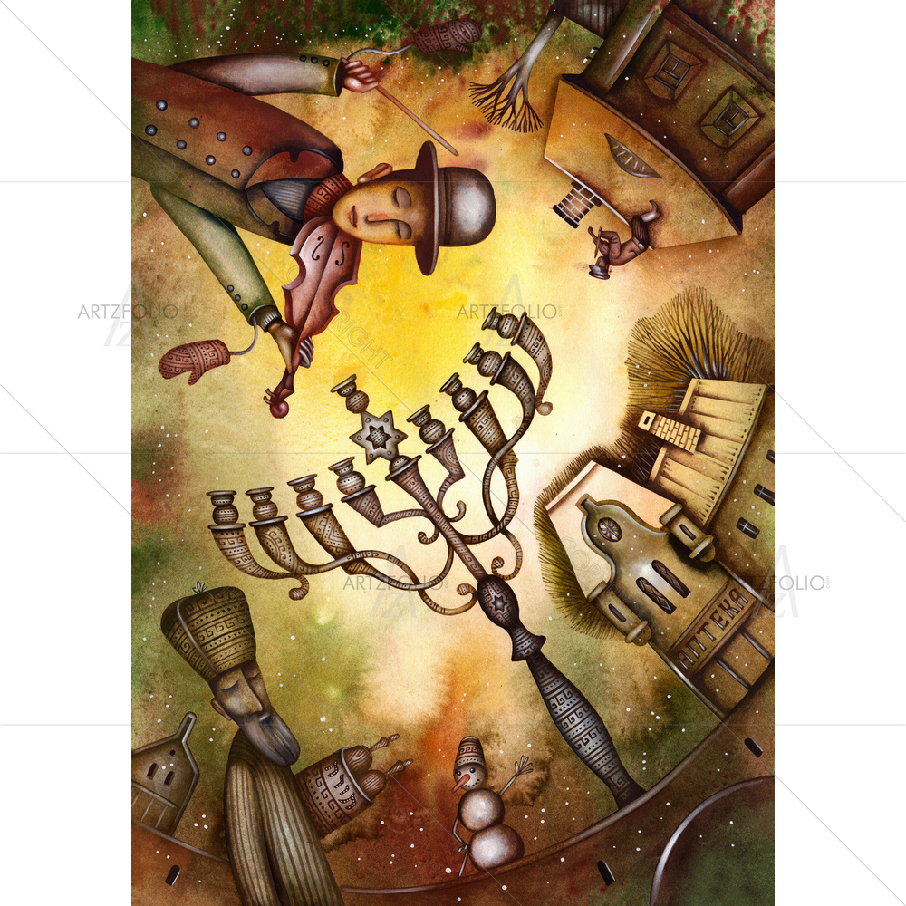 Jewish Holiday Hanukkah D1 — custom-size art design 5010586