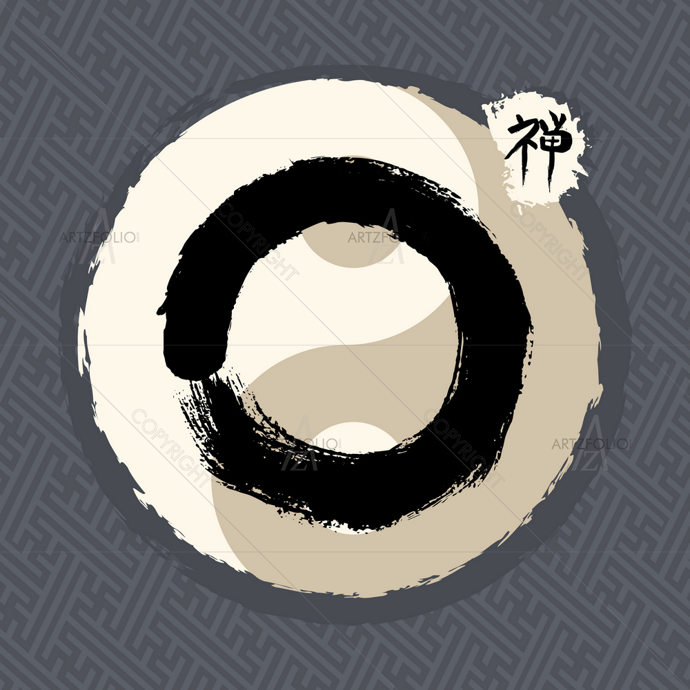 Enso Zen Circle Meditation Symbol of Buddhism — Devotional custom art by ArtzFolio