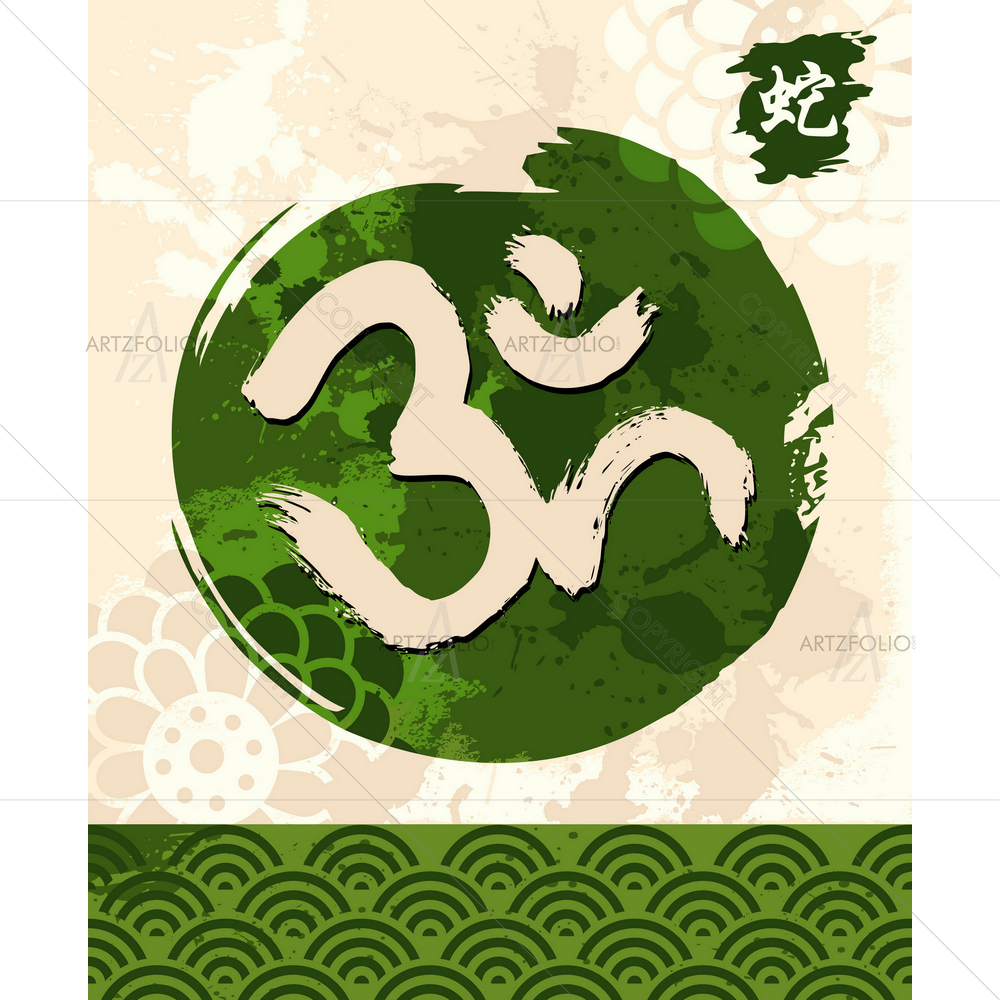 Enso Zen Circle with Om — custom-size art design 5010619