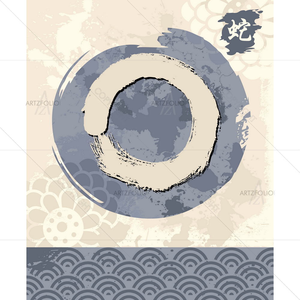 Enso Zen Circle, Buddhism Symbol D3 — Devotional custom art by ArtzFolio