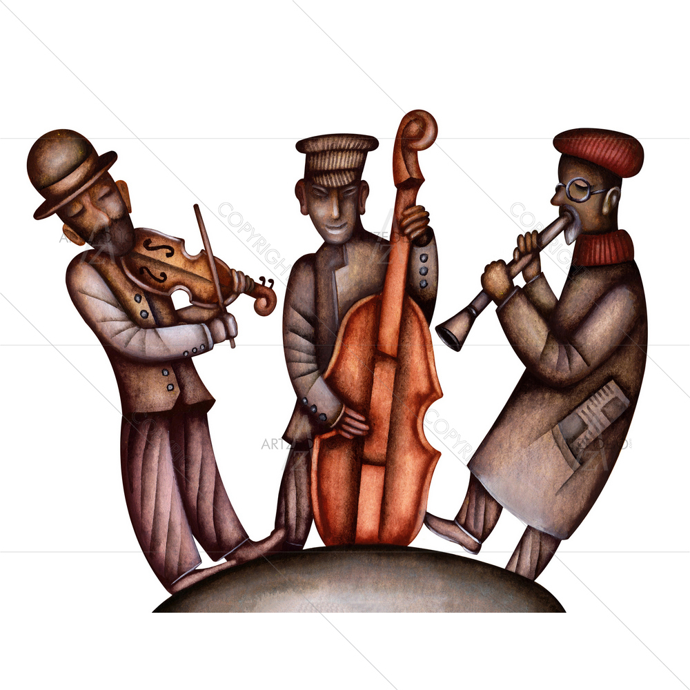 Jewish Klezmer Musicians — custom-size art design 5010629