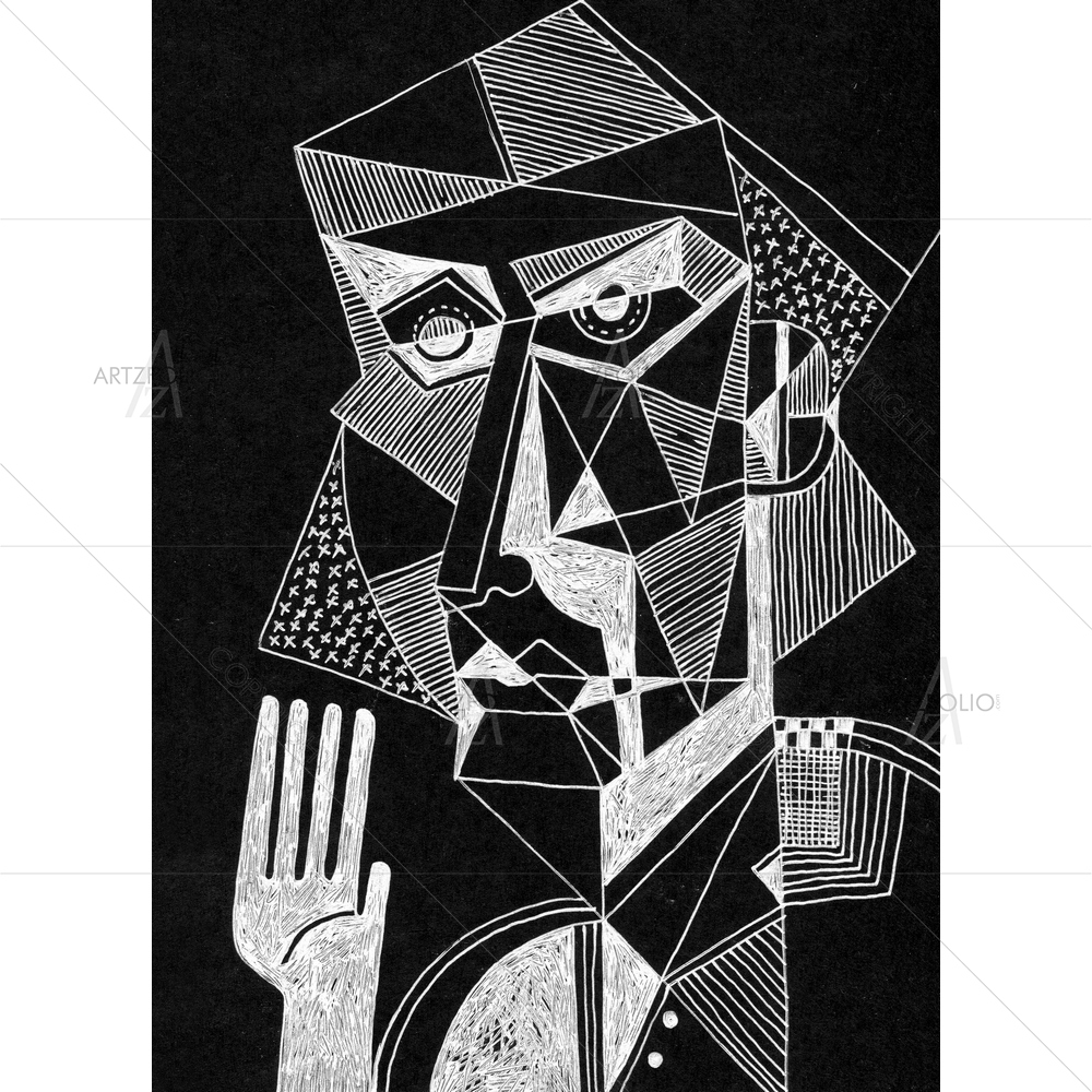 Cubism Portrait of a Man — Cubism custom art by ArtzFolio
