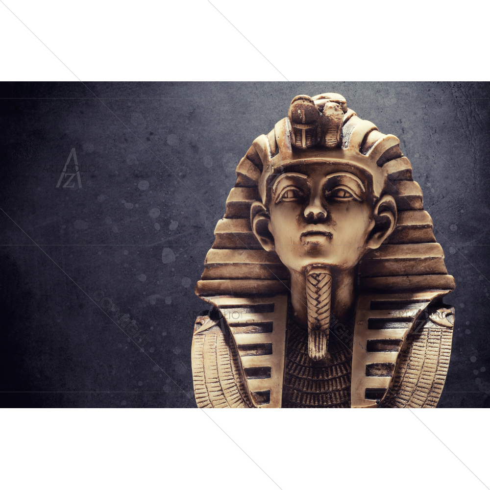 Stone Pharaoh Tutankhamen Mask — Fluid marble custom art by ArtzFolio