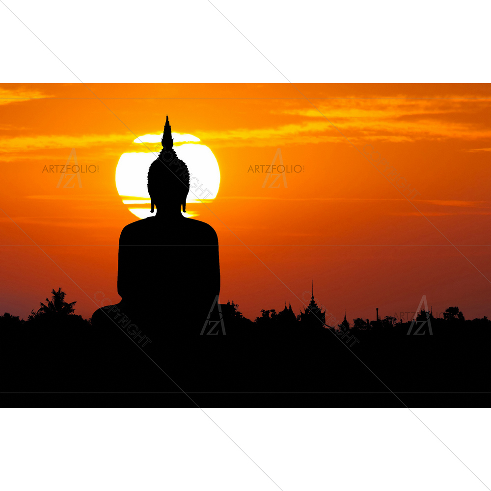 Silhouette Lord Buddha — Devotional custom art by ArtzFolio