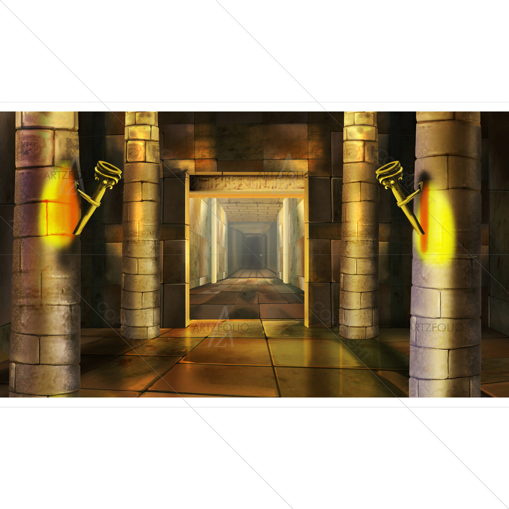 Egyptian Temple Interior D1 — Ancient custom art by ArtzFolio
