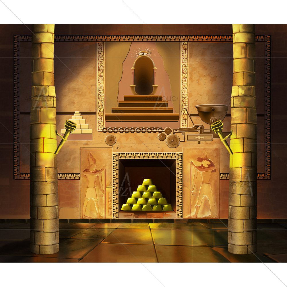 Egyptian Temple Interior D2 — Ancient custom art by ArtzFolio