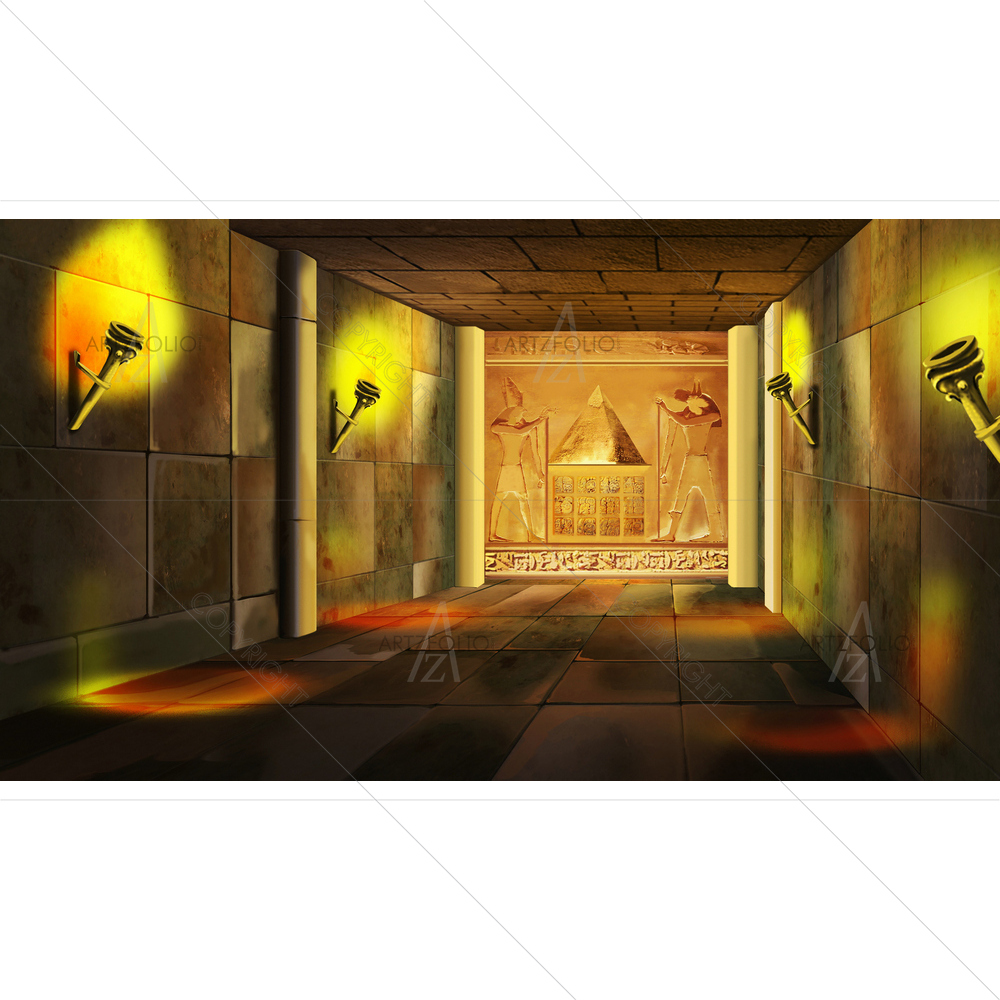 Egyptian Temple Interior D3 — custom-size art design 5010661