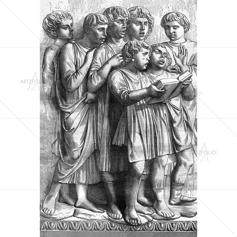Bas-Reliefs of Luca Della Robbia, Florence — custom-size art design 5010664