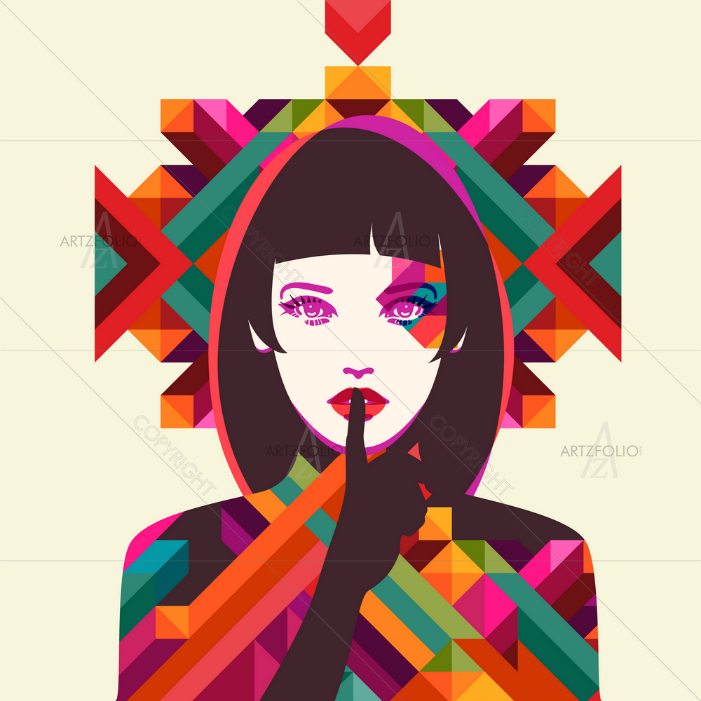 Woman Portrait D20 — Abstract custom art by ArtzFolio