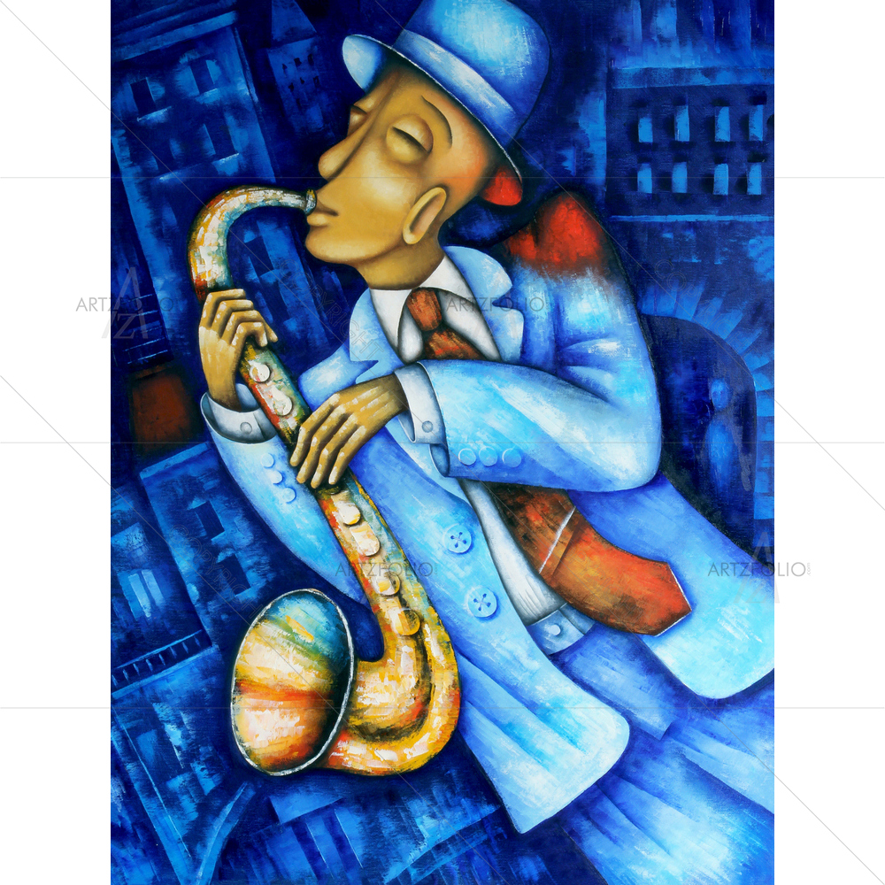 Saxophonist Jazz Player — Entertainment custom art by ArtzFolio