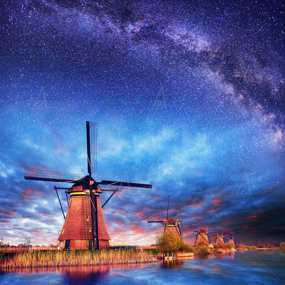 Dutch Mill, Holland, Netherlands — custom-size art design 5010680