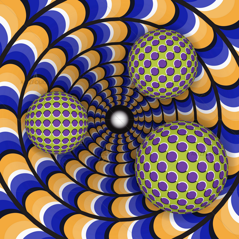 Three Balls Around of Moving Hole — Abstract custom art by ArtzFolio
