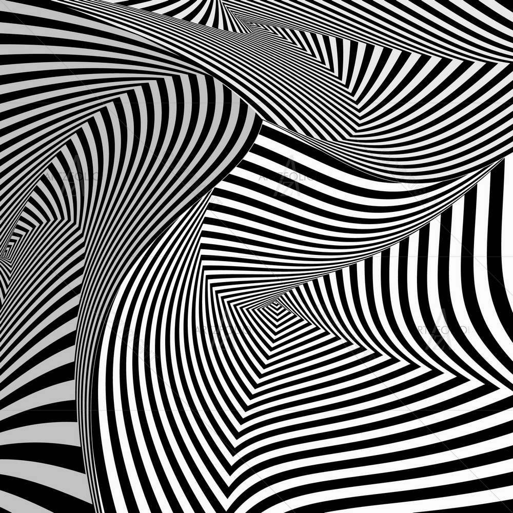 Black & White Twisted Stripes — Abstract custom art by ArtzFolio