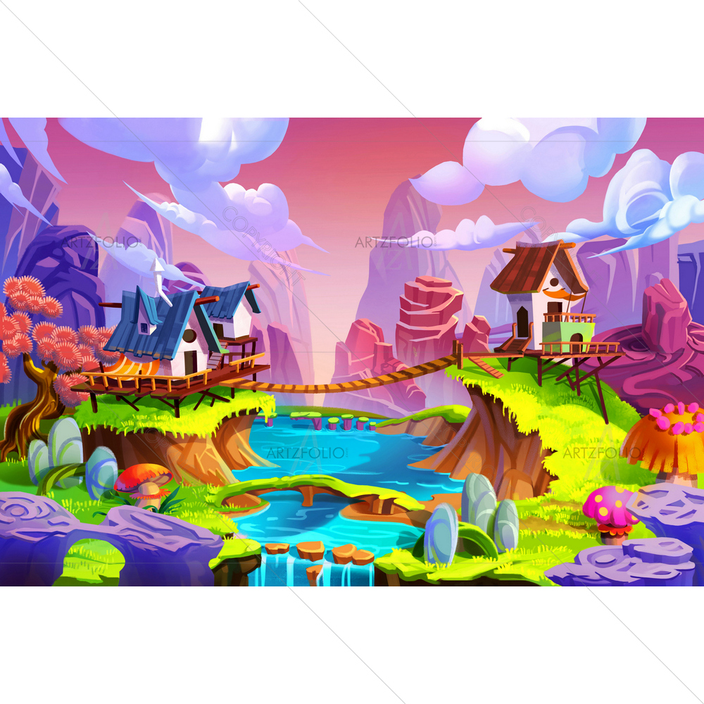 Cabin in Mountains — custom-size art design 5010694
