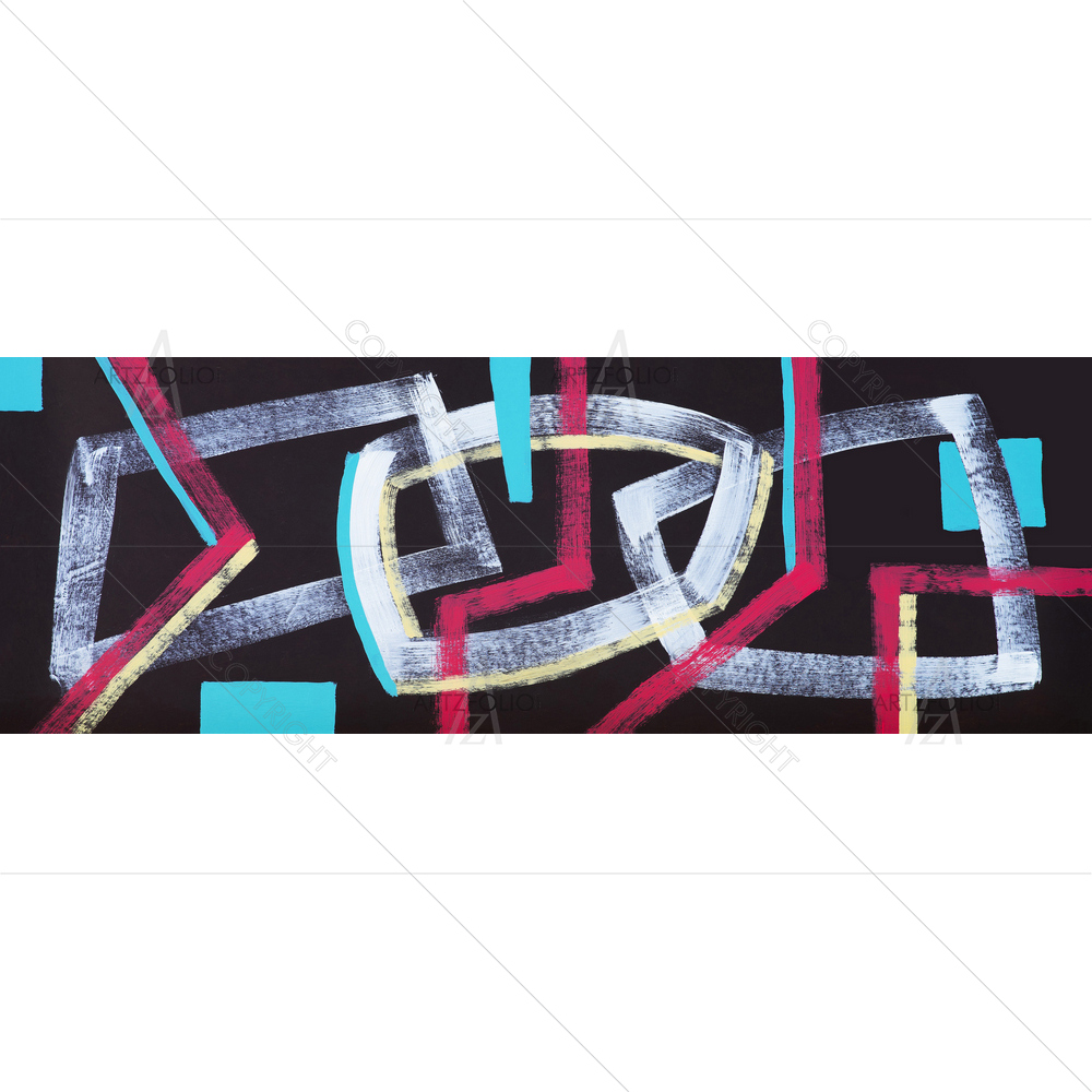 Abstract Interlocking Shapes D1 — custom-size art design 5010696