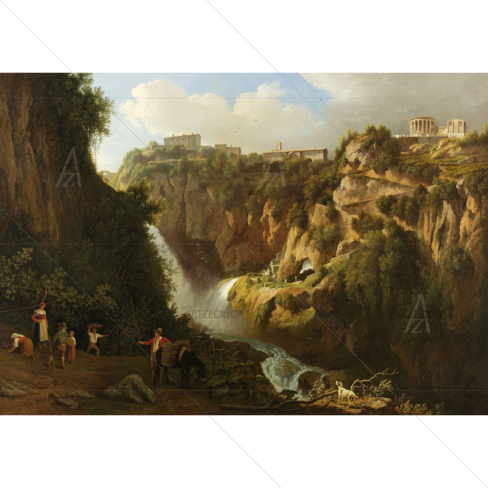 Waterfall at Tivoli, Abraham Teerlink, 1824 — custom-size art design 5010728