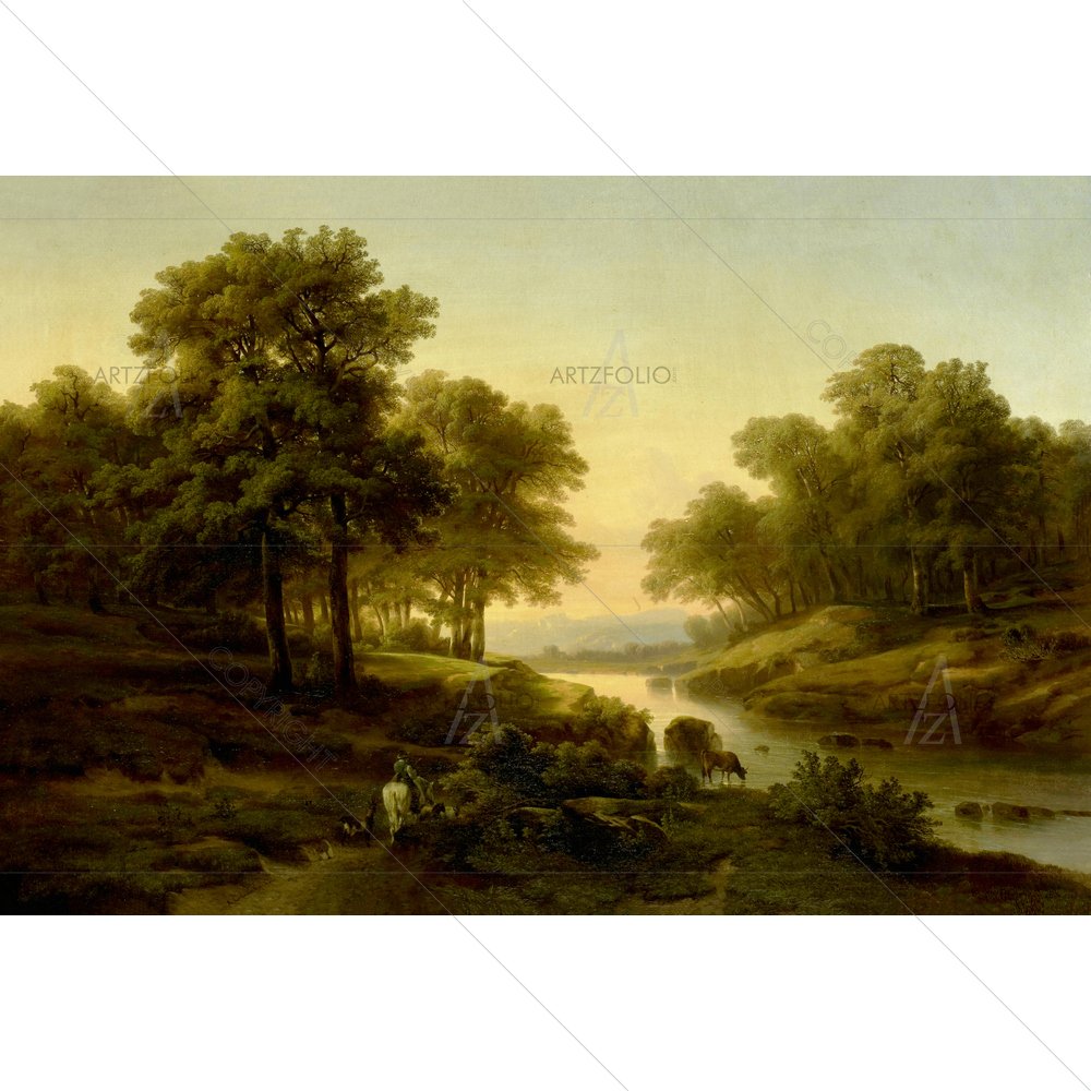 Landscape, Alexandre Calame, 1830-45 — Ancient custom art by ArtzFolio