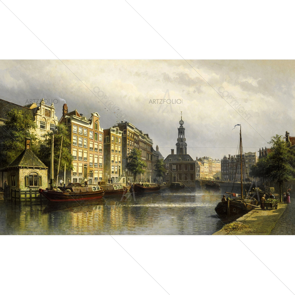 The Singel, Amsterdam, Eduard Hilverdink, 1884-86 — Ancient custom art by ArtzFolio