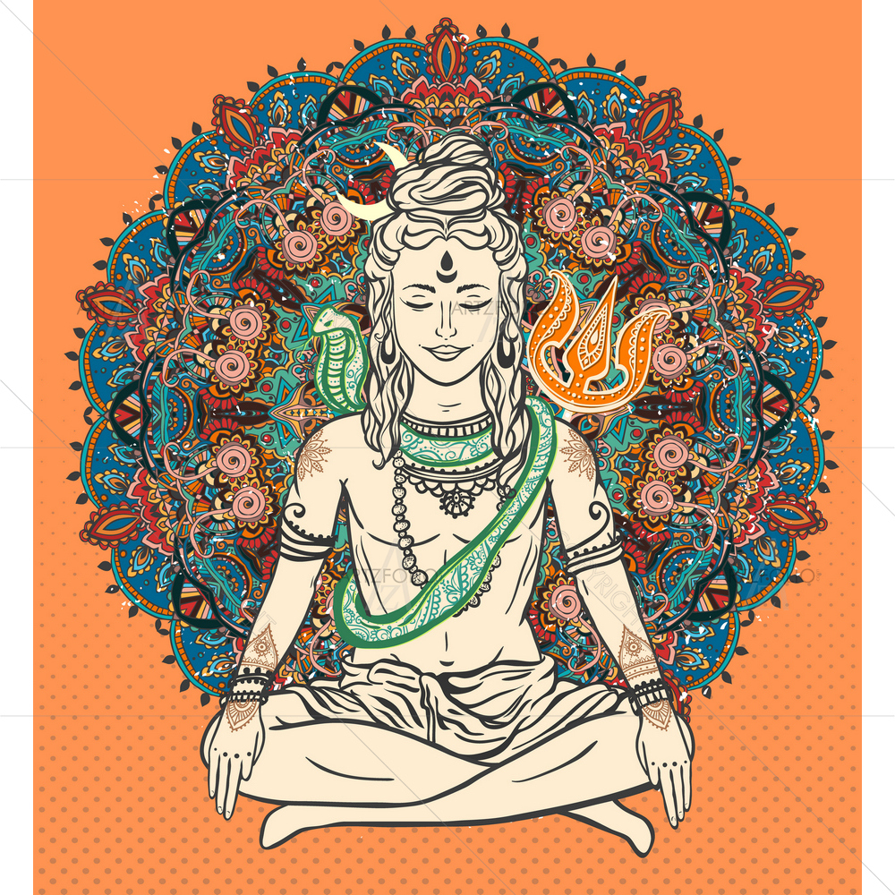 Hindu God Shiva Mahashiavratri — Devotional custom art by ArtzFolio