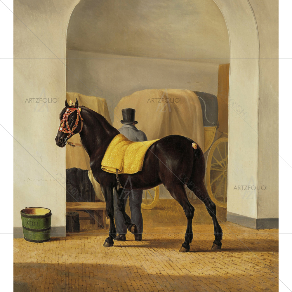 Adriaan Van Der Hoops Trotter De Rot at Coach House, Anthony Oberman, 1828 — custom-size art design 5010747