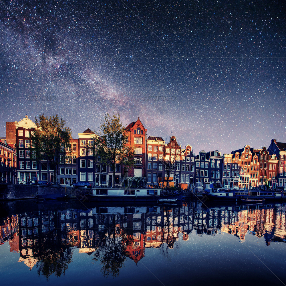Night View, Amsterdam D3 — custom-size art design 5010754