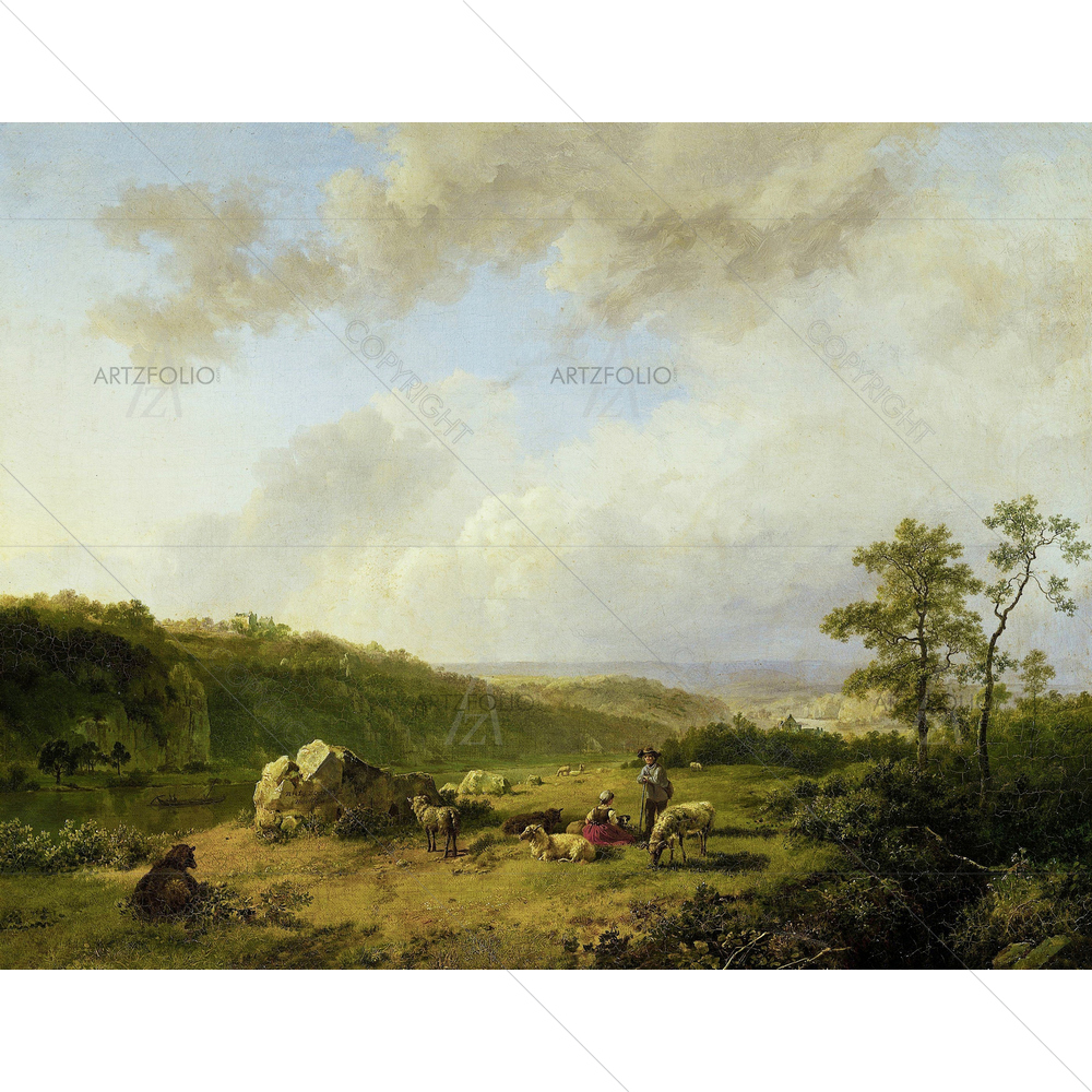 Landscape Approaching Rainstorm, Barend Koekkoek, 1825-29 — custom-size art design 5010755