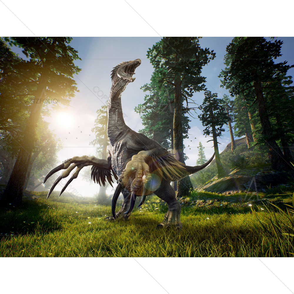 Therizinosaurus in Forest — custom-size art design 5010769