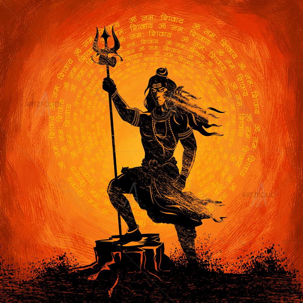 Hindu God Shiva D6 — Devotional custom art by ArtzFolio