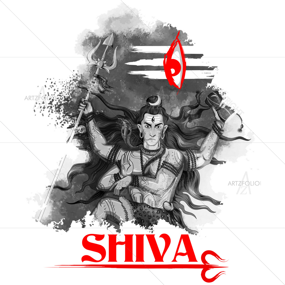 Hindu God Shiva D7 — Devotional custom art by ArtzFolio