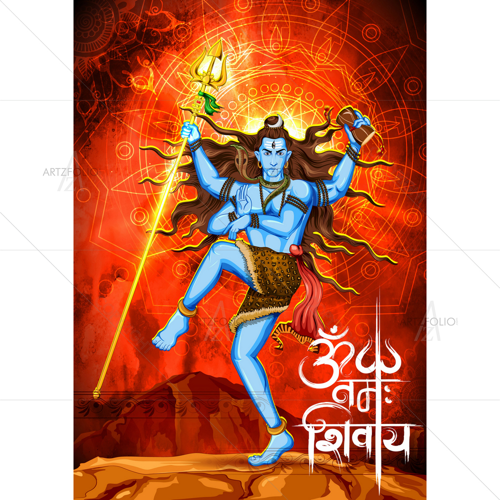 Hindu Lord Om Namah Shivaya D3 — Devotional custom art by ArtzFolio