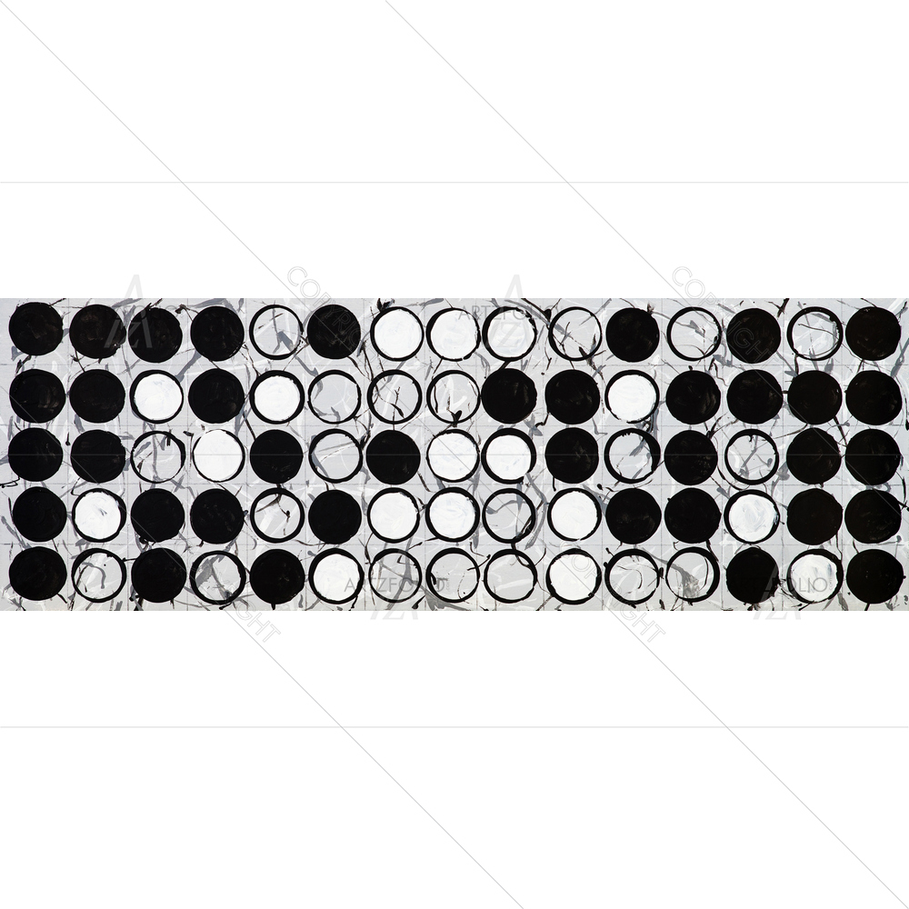Monochrome Grid Circles — custom-size art design 5010791