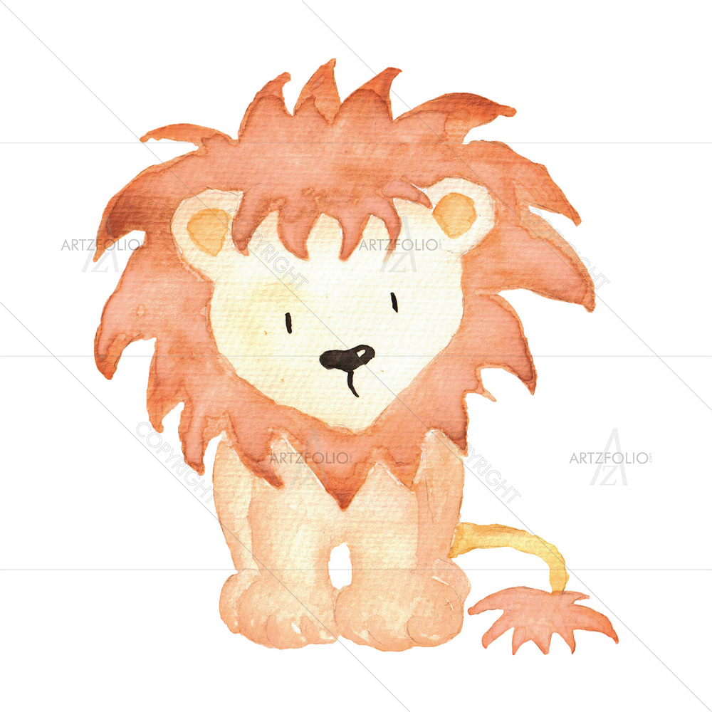 Watercolor Lion — custom-size art design 5010797
