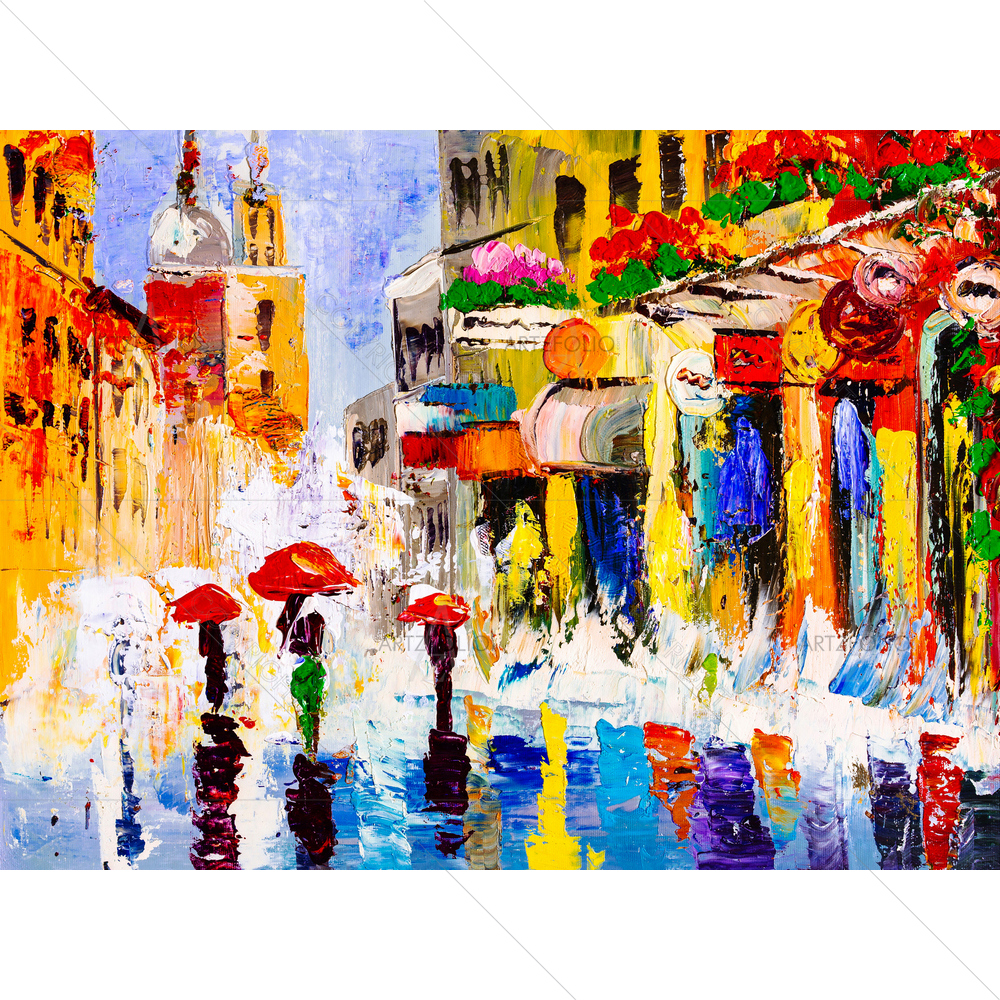 Colorful Rainy Night D1 — custom-size art design 5010801