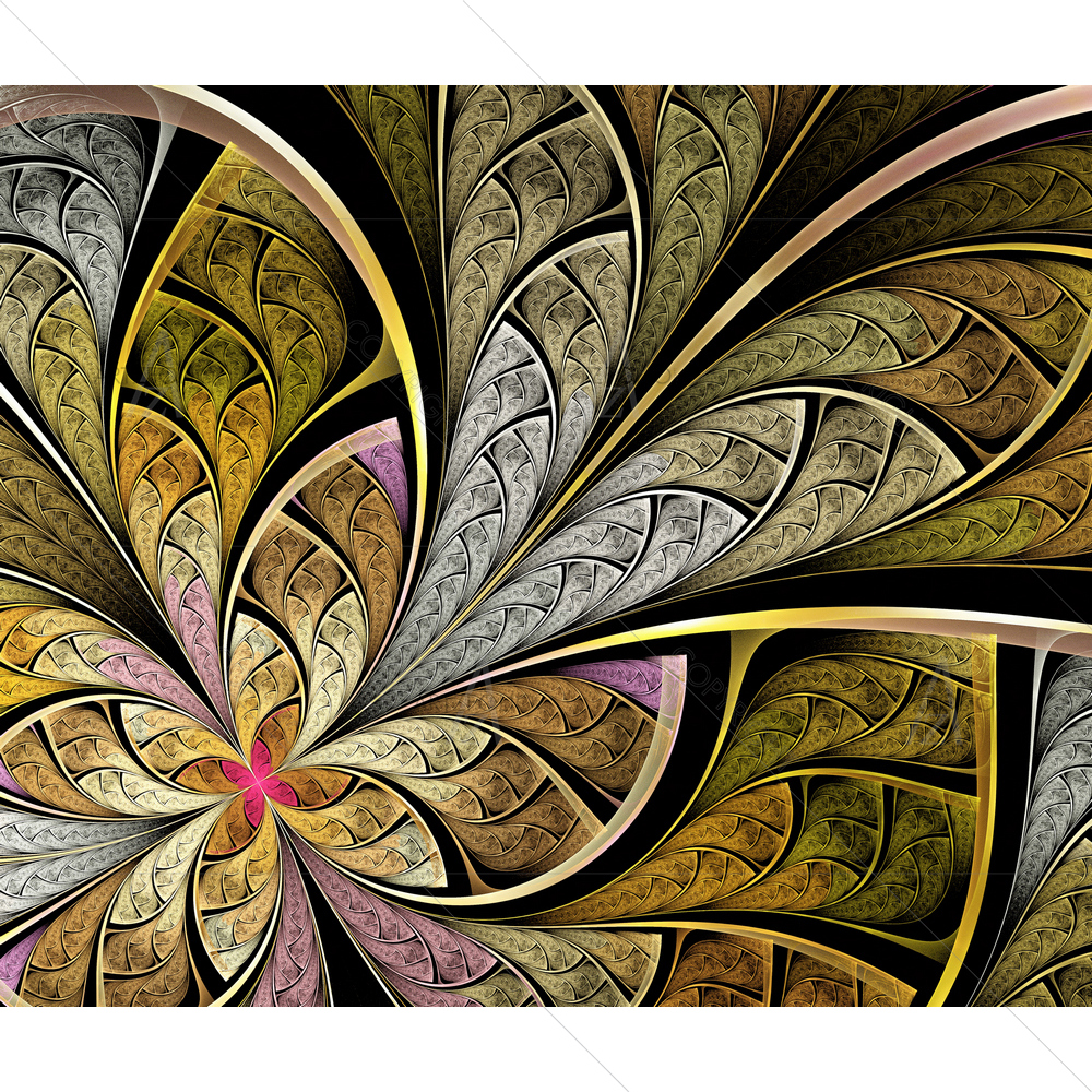 Symmetrical Fractal Flower — custom-size art design 5010808