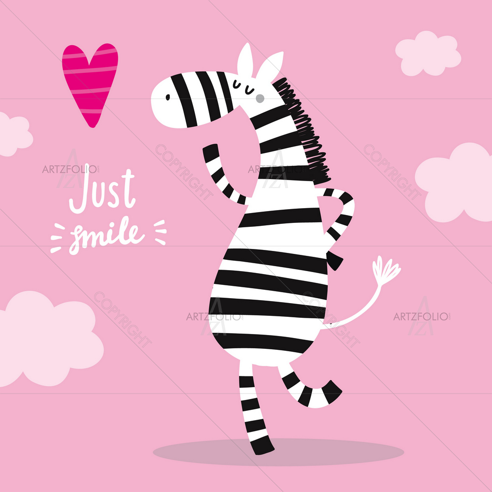 Cartoon Zebra D1 — Landscapes custom art by ArtzFolio
