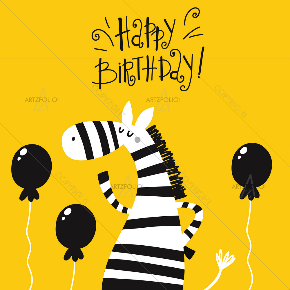 Cartoon Zebra D2 — African custom art by ArtzFolio