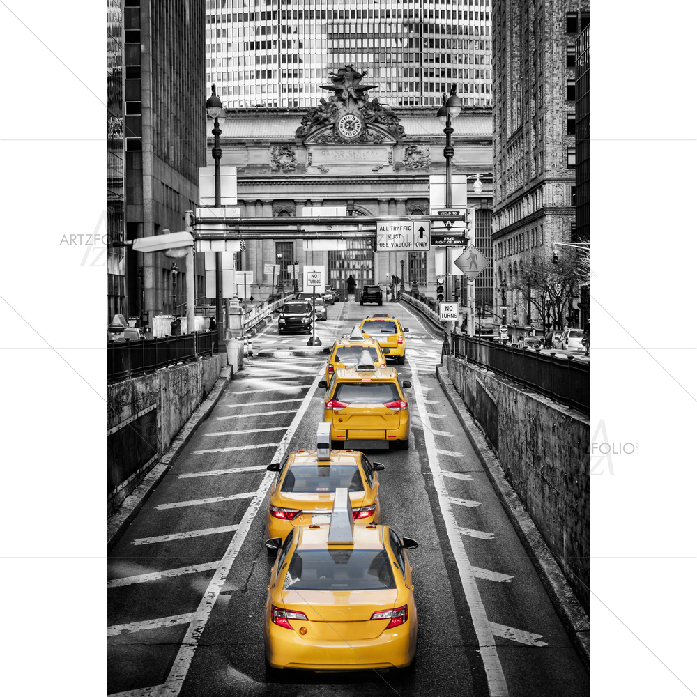 Yellow Cabs on Park Avenue, New York — American custom art by ArtzFolio