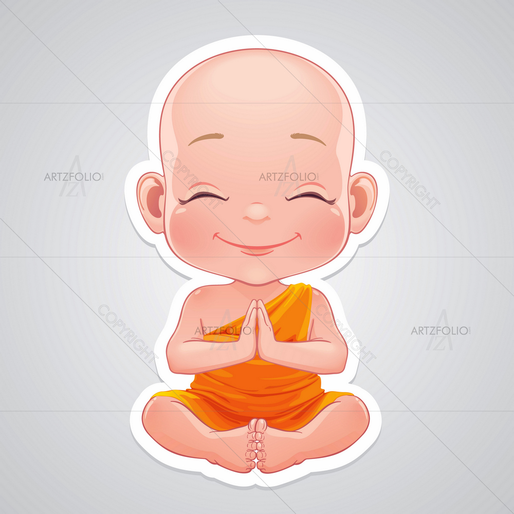 Buddhist Baby Boy Praying — custom-size art design 5010820
