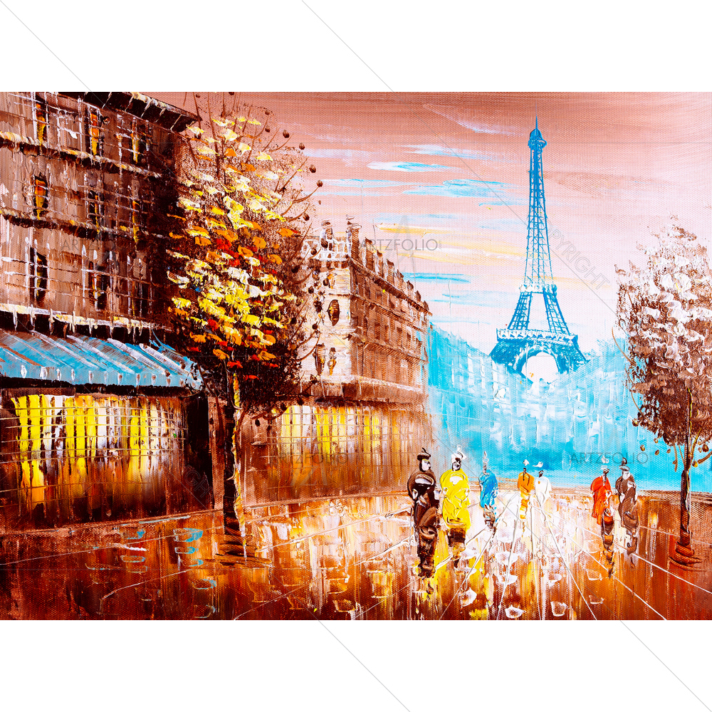Street View of Paris, Italy D4 — custom-size art design 5010823