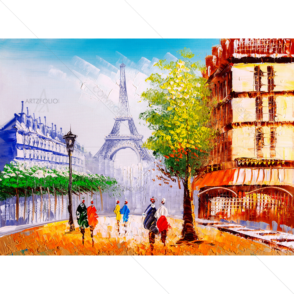 Street View of Paris, Italy D5 — custom-size art design 5010824