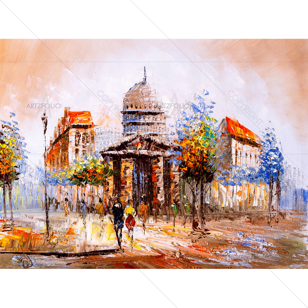 Street View of Paris, Italy D6 — custom-size art design 5010825