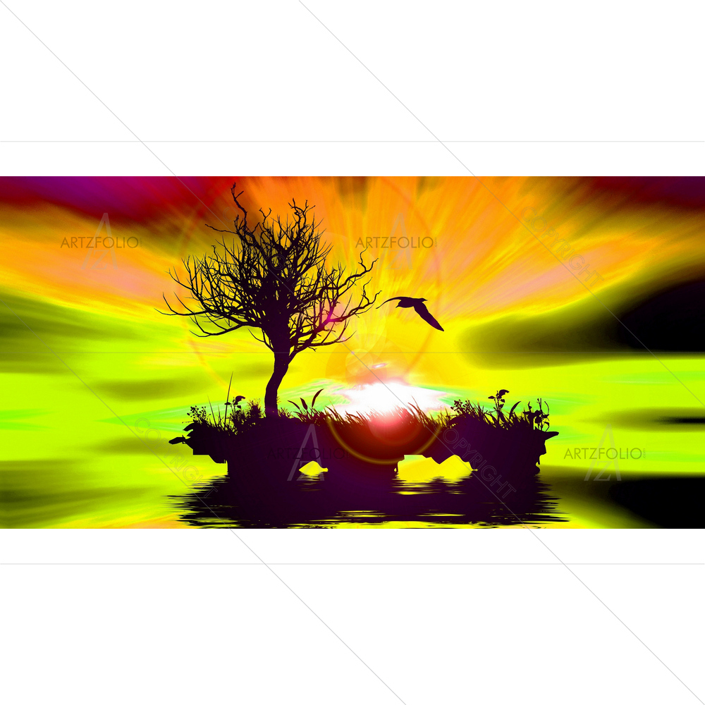 Colorful Natural Landscape — Animals custom art by ArtzFolio
