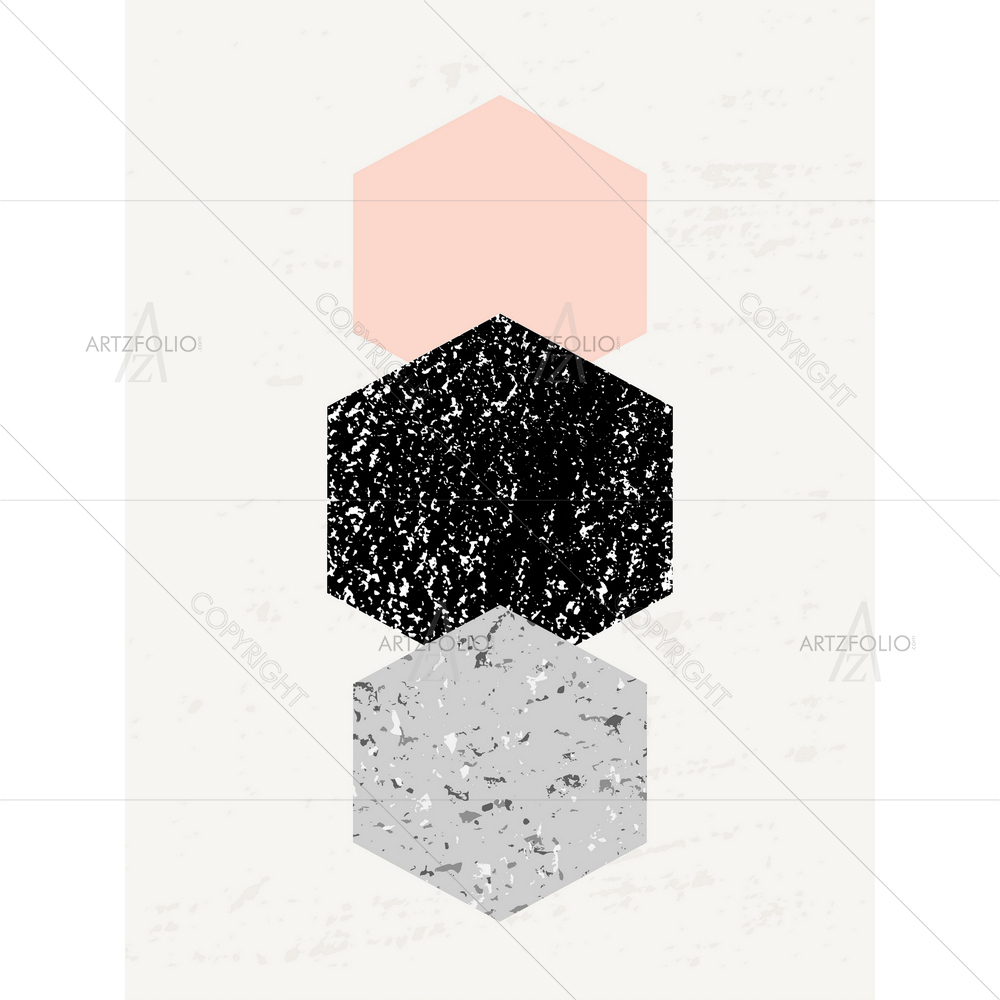 Colored Geometric Shapes D1 — Abstract custom art by ArtzFolio