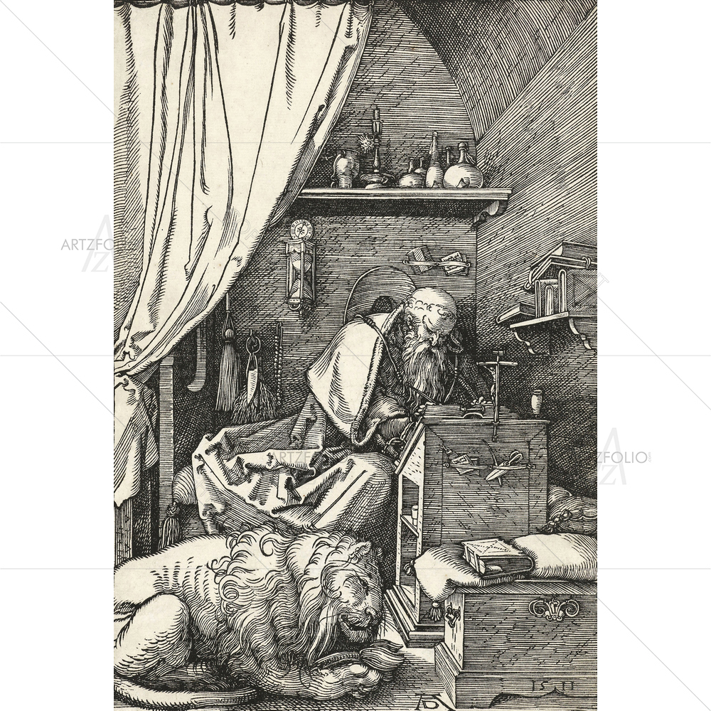 St. Jerome in His Study, Albrecht Durer, 1511 — Devotional custom art by ArtzFolio