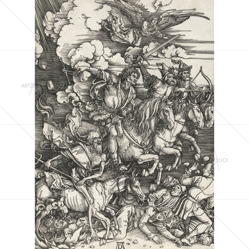 Four Horsemen of Apocalypse, Albrecht Durer, 1497-98 — custom-size art design 5010856