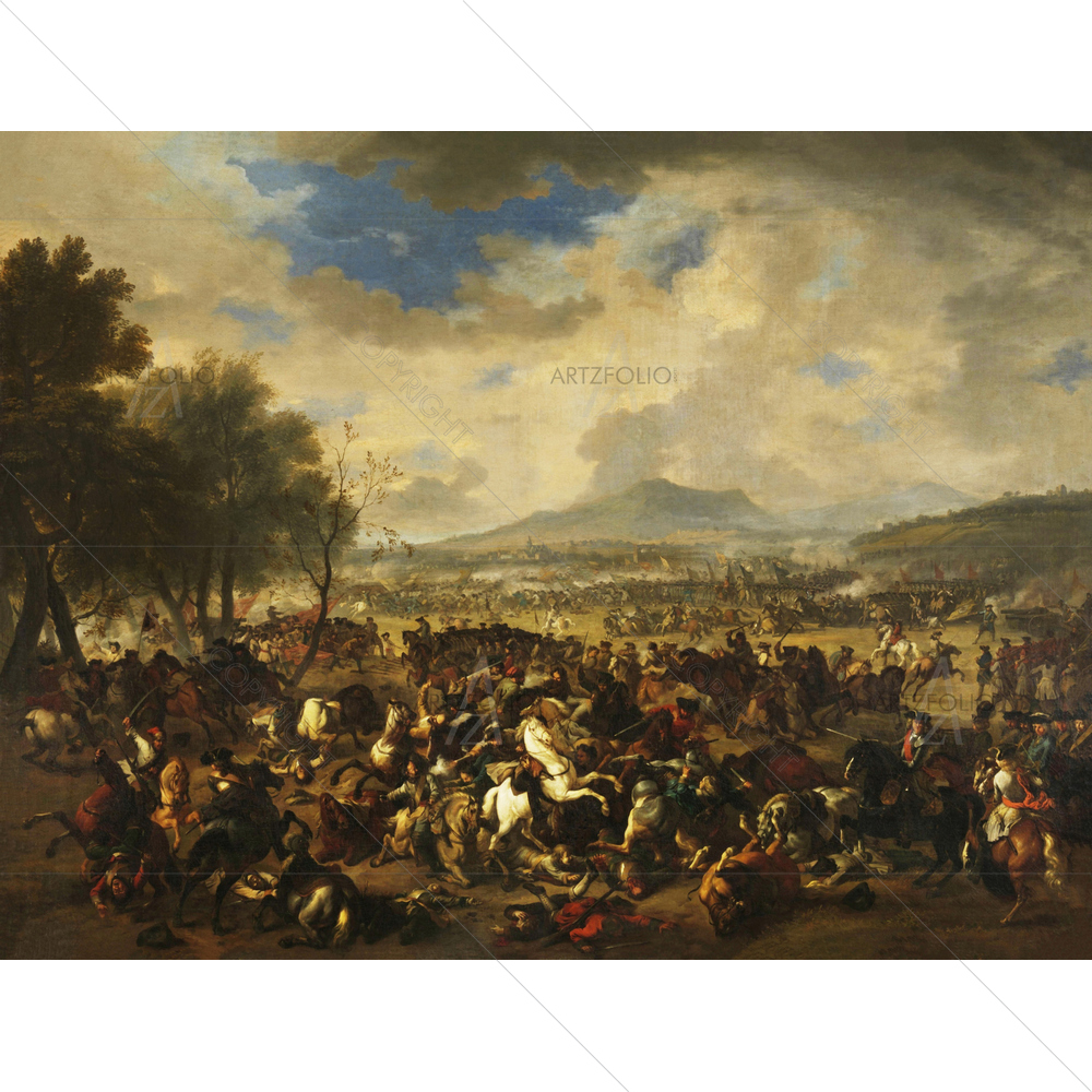 Battle at Ramillies, Jan Van Huchtenburg, 1706-10 — Flags custom art by ArtzFolio